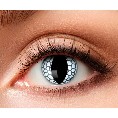 Lentilles Dragon - Pupille blanche façon reptile - 1 semaine