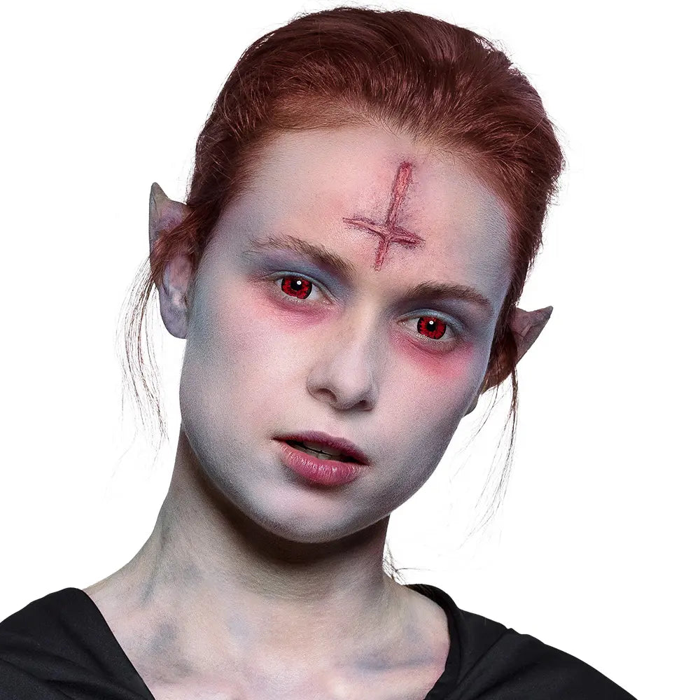 Lentilles Bloodsucker - Rouges motif spirale noire - 1 semaine