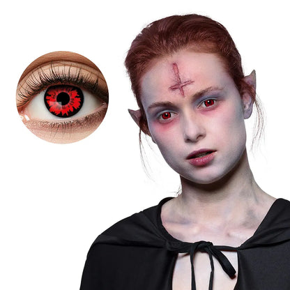 Lentilles Bloodsucker - Rouges motif spirale noire - 1 semaine