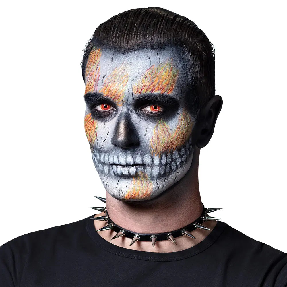 Lentilles Hell Biker - Rouge flamboyant effet enflammé - 1 semaine