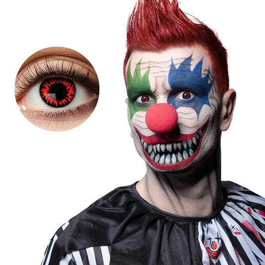 Lentilles Killer Clown - Rouge intense effet hypnotique - 1 semaine