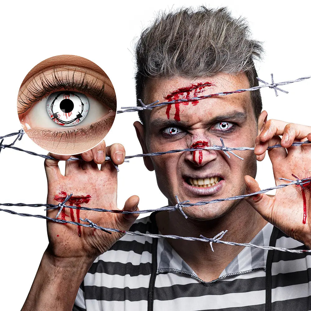 Lentilles Imprisoned - Blances à motif barbelé - 1 semaine