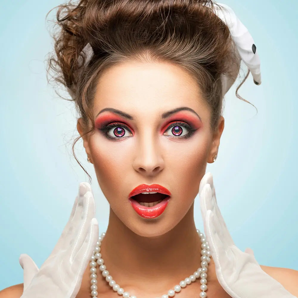 Lentilles Crazy Clown - Roses à motif spiralé - 1 semaine