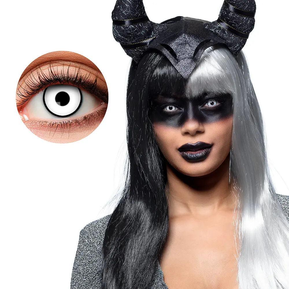 Lentilles White demon - Blanches cerclées noir - 1 semaine