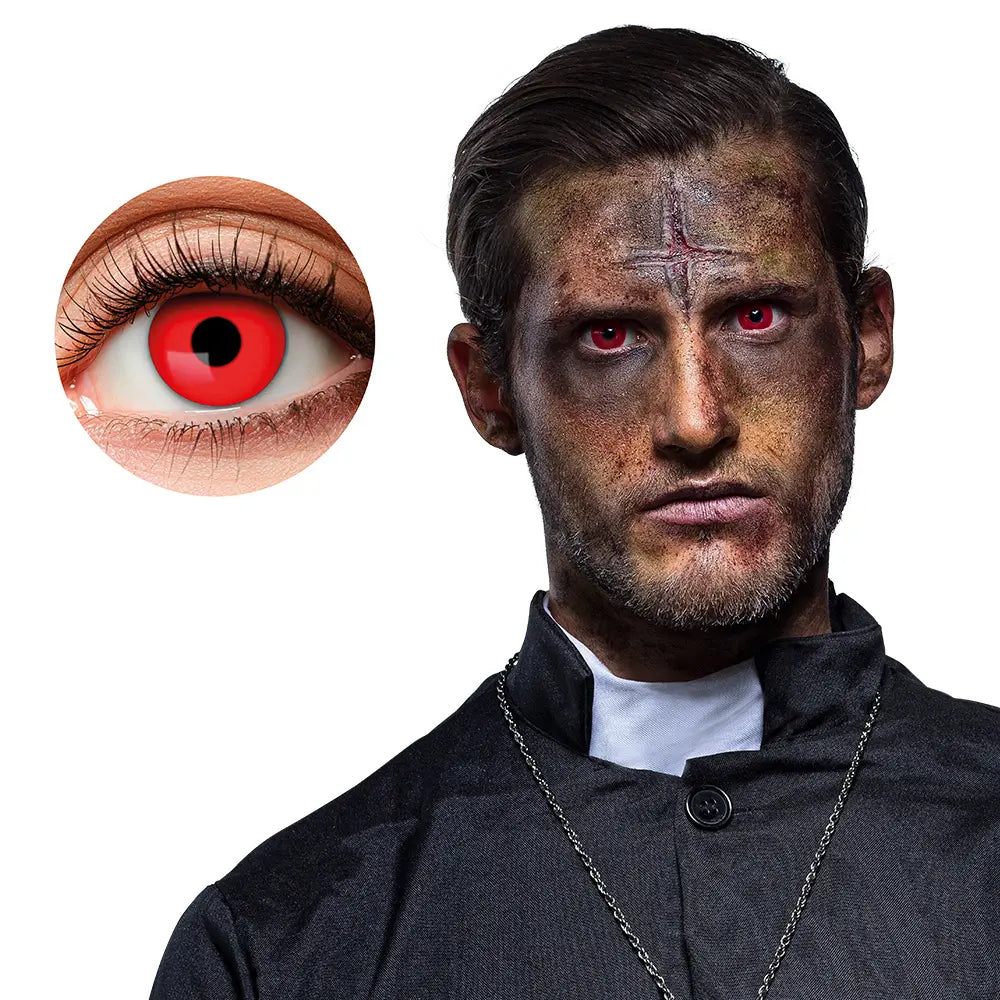 Lentilles Devil priest - Rouges intenses - 1 semaine
