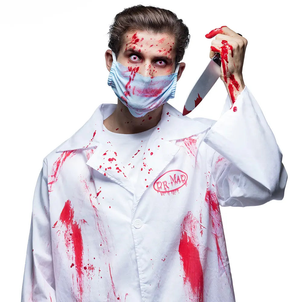 Lentilles Dr. Killer - Blanches éclaboussées rouge - 1 semaine