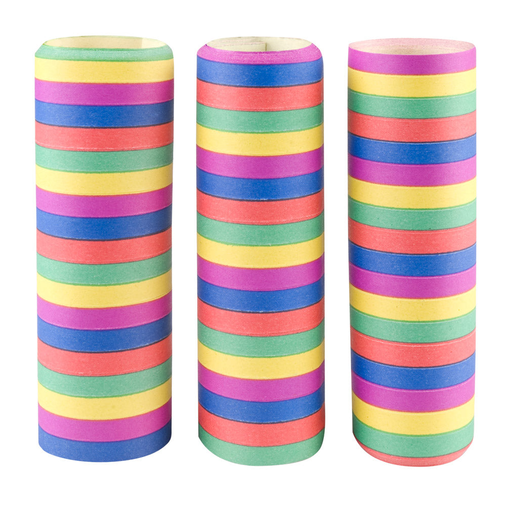 Set 3 Rouleaux de serpentins en papier 5 couleurs