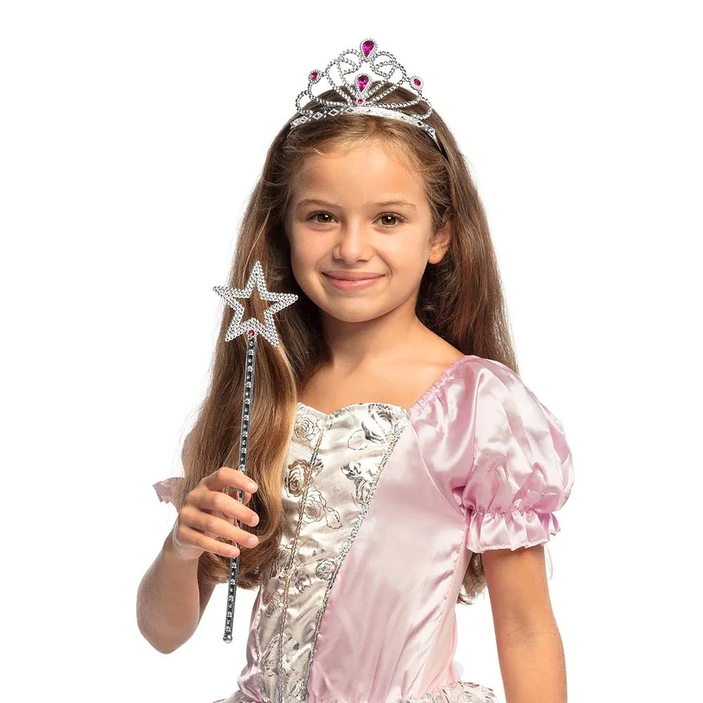 Set Princesse magique (tiare et baguette 34 cm)