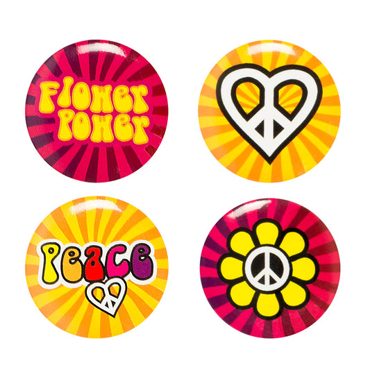 Set 4 Boutons Hippie