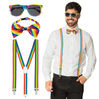 Set Lunettes, Bretelles et Nœud Papillon - Multicolore