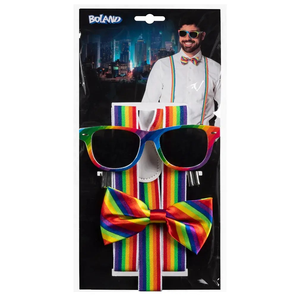 Set Lunettes, Bretelles et Nœud Papillon - Multicolore