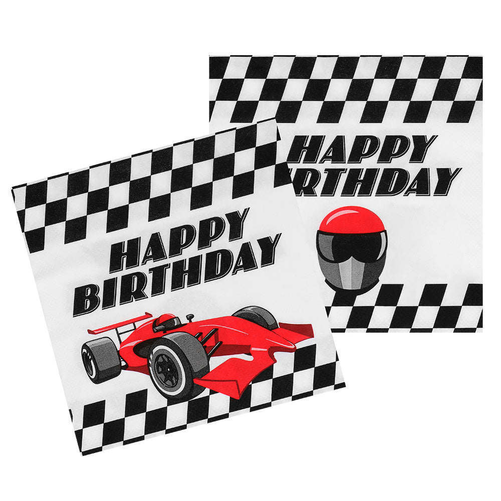 Set 20 serviettes en papier formule 1 happy birthday