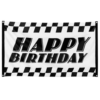 Drapeau polyester Racing 'Happy Birthday'