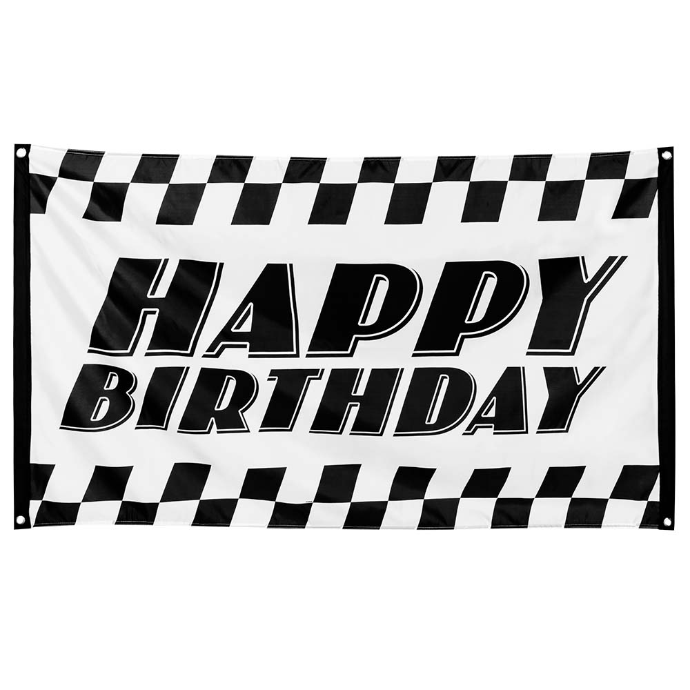 Drapeau polyester Racing 'Happy Birthday'