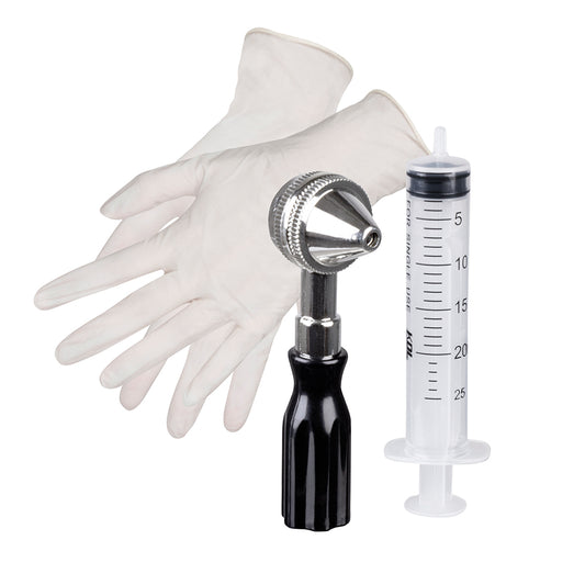 Kit Médical - x2 gants en latex, x1 seringue 13 cm, x1 otoscope 12 cm