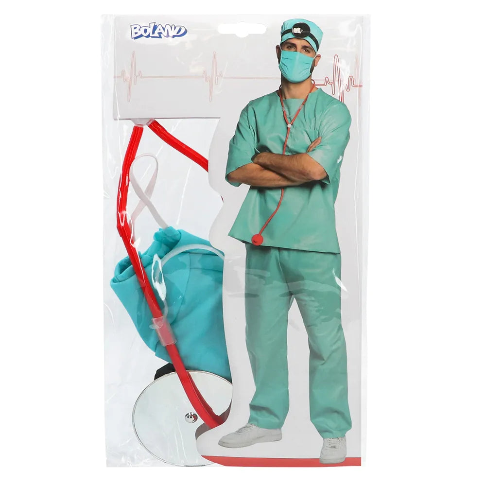 Set Docteur (bonnet, bandeau avec réflecteur frontal, masque facial et stéthoscope)