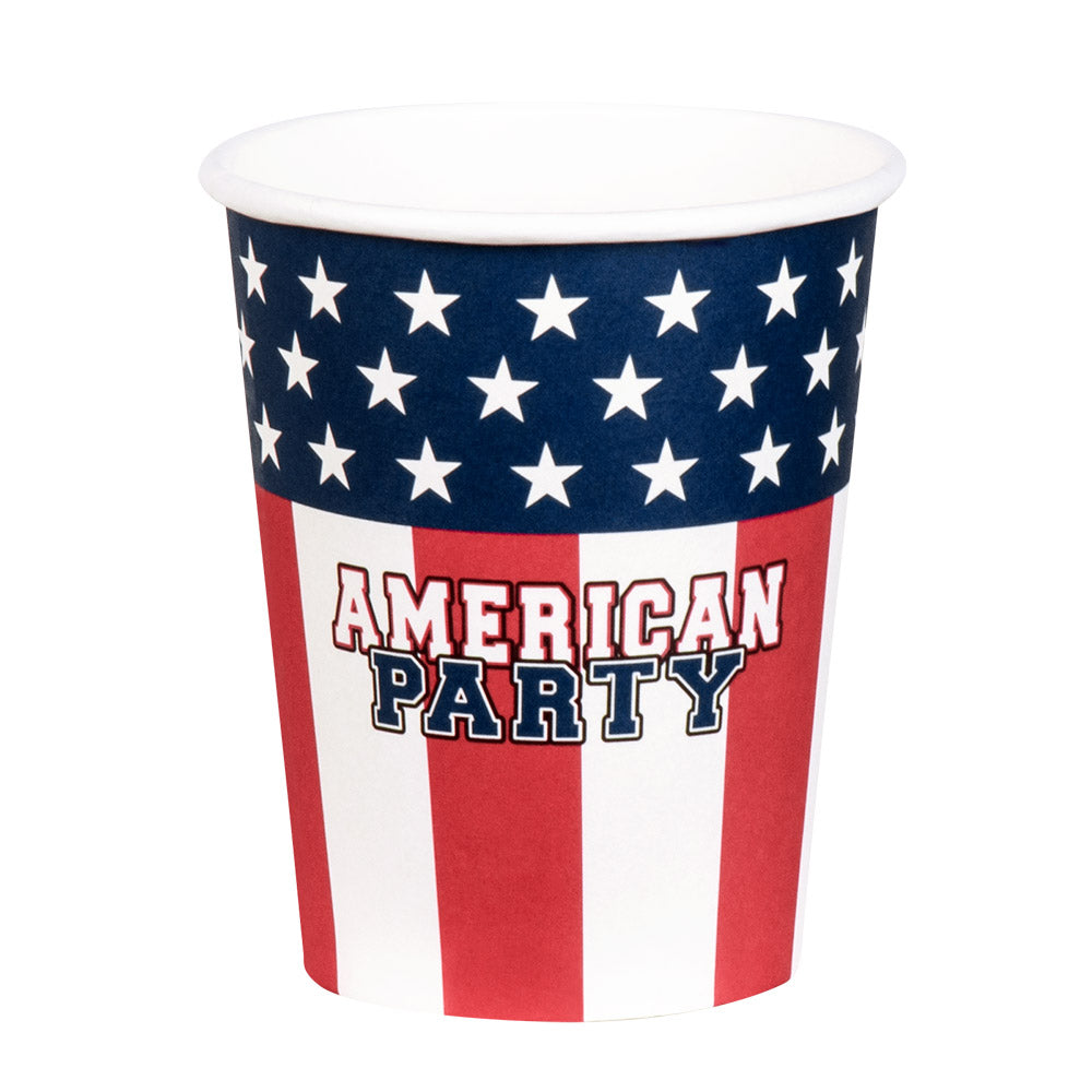 Set 10 Gobelets en carton  'AMERICAN PARTY'