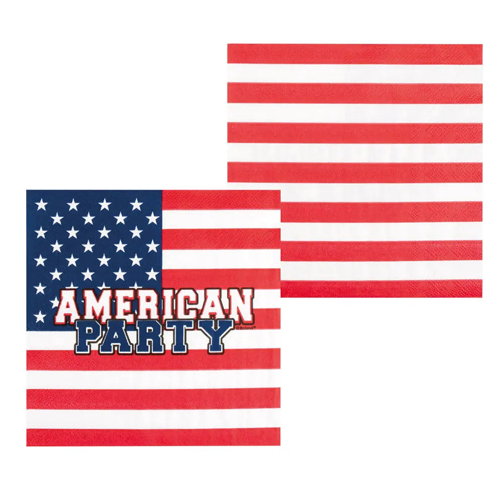20 Serviettes en Papier 33x33cm - American Party