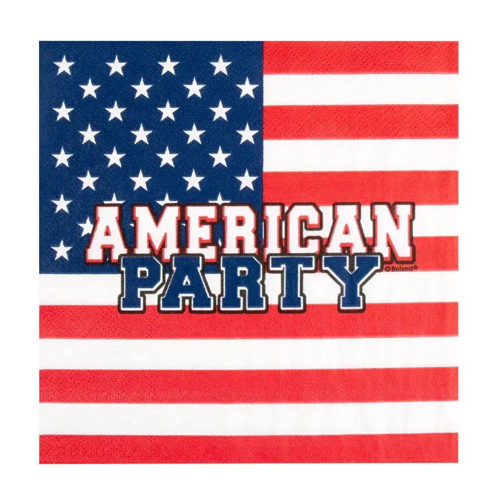 20 Serviettes en Papier 33x33cm - American Party