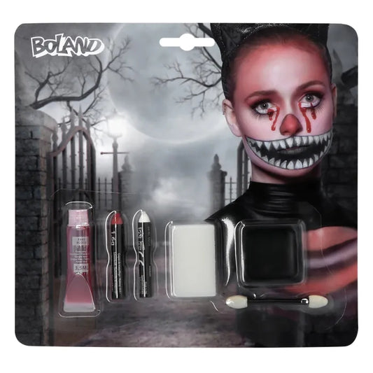 Kit de maquillage Crazy cat (faux sang bâtons de maquillage crème de maquillage applicateur + éponge)