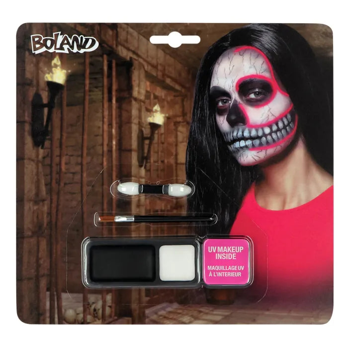 Kit de maquillage Neon skull (crème de maquillage applicateur + éponge)