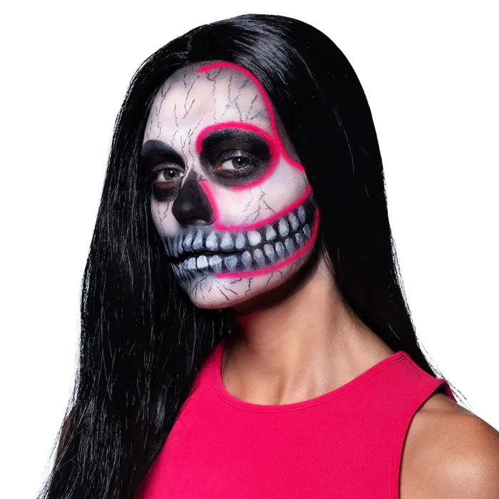 Kit de maquillage Neon skull (crème de maquillage applicateur + éponge)