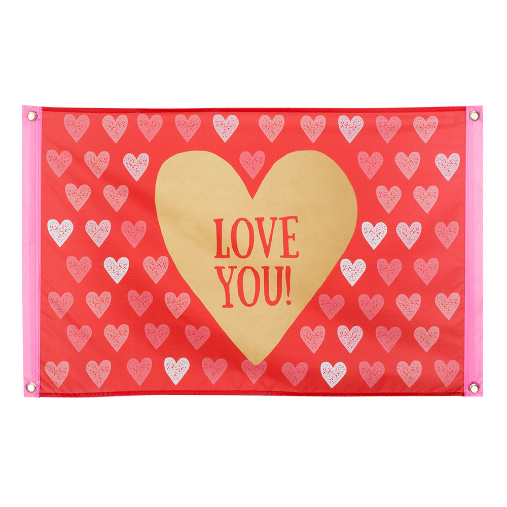 Drapeau en polyester 'LOVE YOU!'