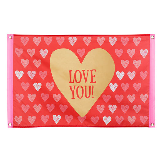 Drapeau en polyester 'LOVE YOU!'