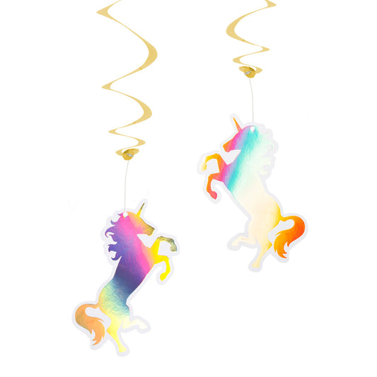 Set 2 Swirl décorations Licorne double face (85 cm)