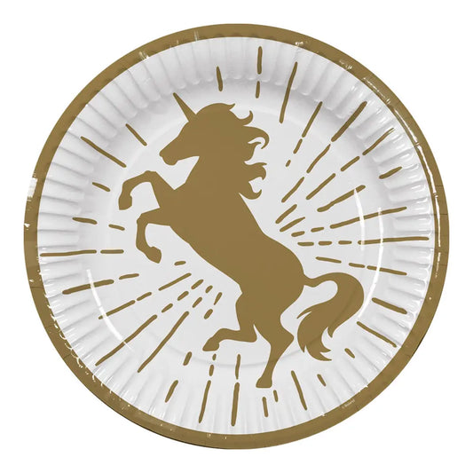 10 Assiettes en Carton D23cm - Licorne