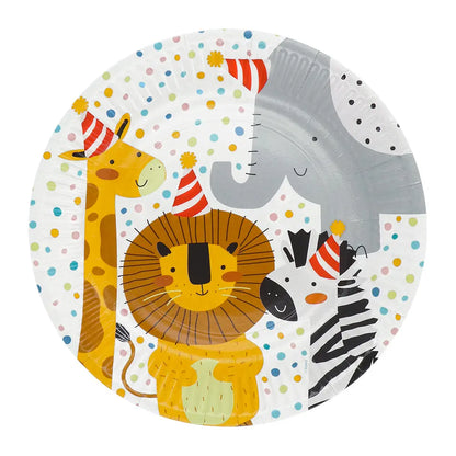 8 Assiettes en Carton D23cm - Safari