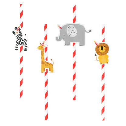 6 Pailles en Papier - Safari