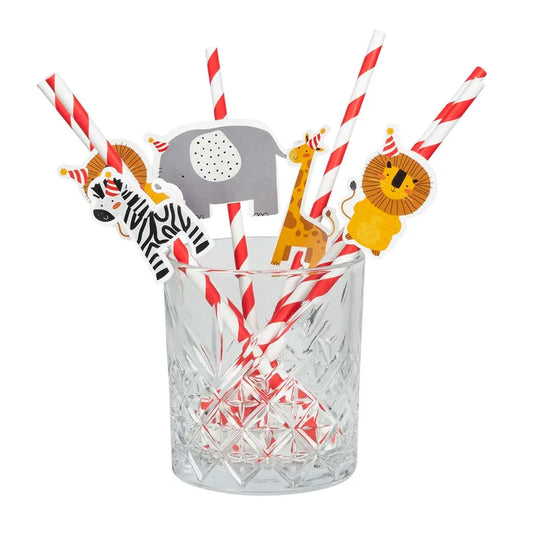 6 Pailles en Papier - Safari