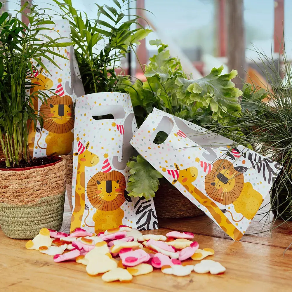10 Sacs à Bonbons en Papier - Safari