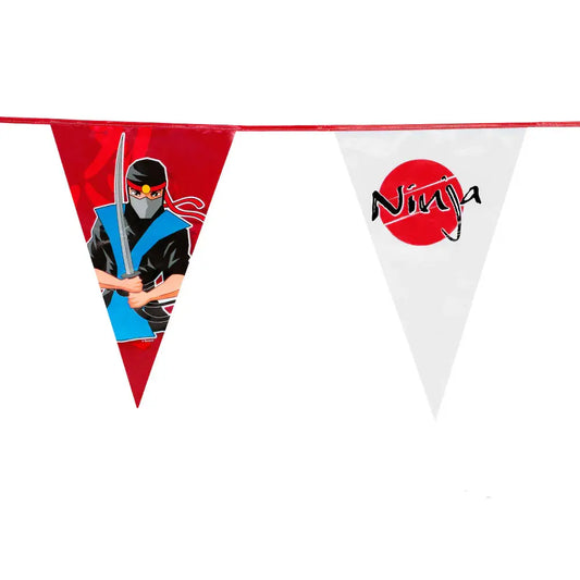 Guirlande de fanions Ninja - 30 x 20 cm x 6 m