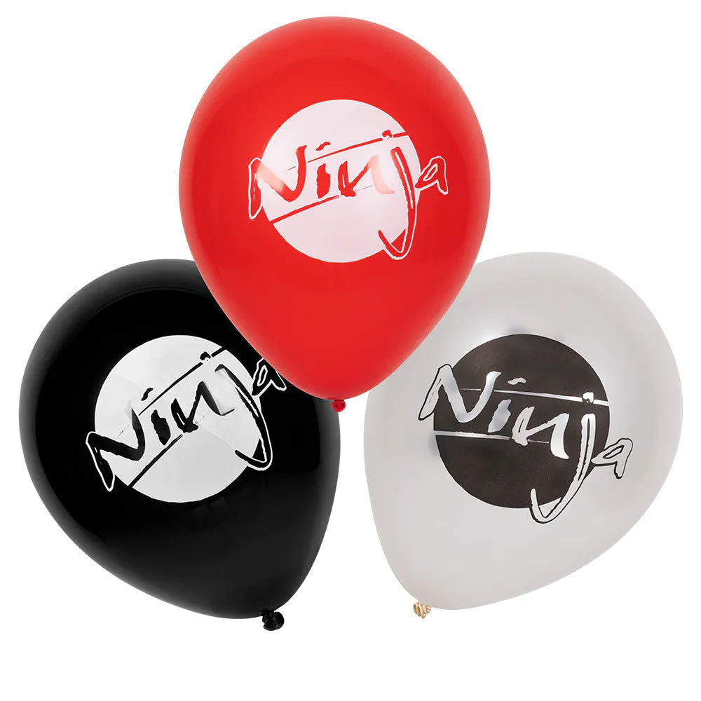 Ballons en latex 'Ninja' 3 couleurs double face