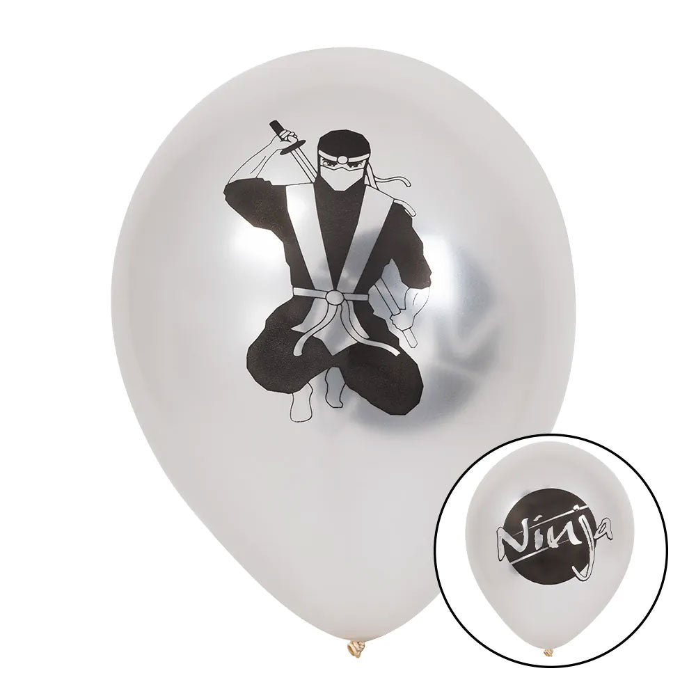 Ballons en latex 'Ninja' 3 couleurs double face