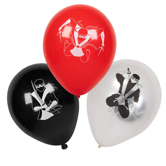 Ballons en latex 'Ninja' 3 couleurs double face