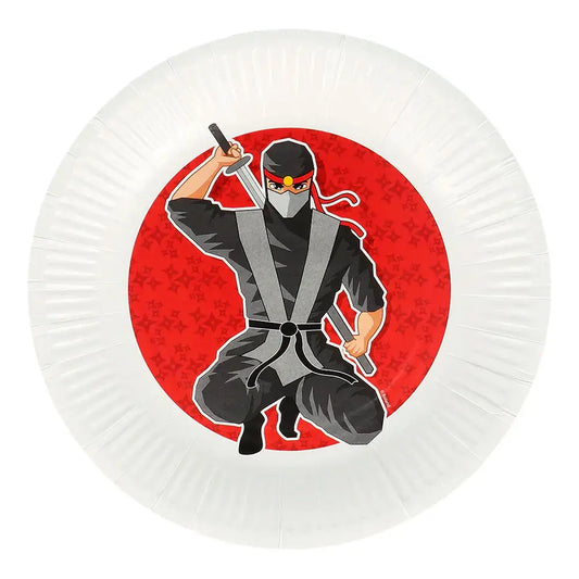 8 Assiettes en papier Ninja D 23 cm