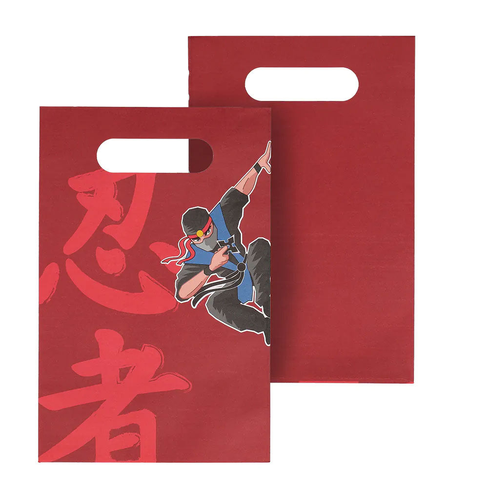 Set 10 sachets de fête en papier Ninja (23 x 15 cm)