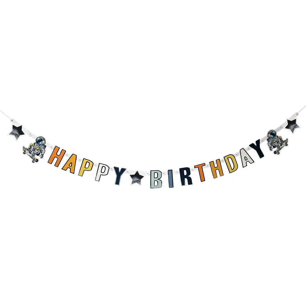 Guirlande de lettre en carton Espace 'Happy Birthday' (250 cm)