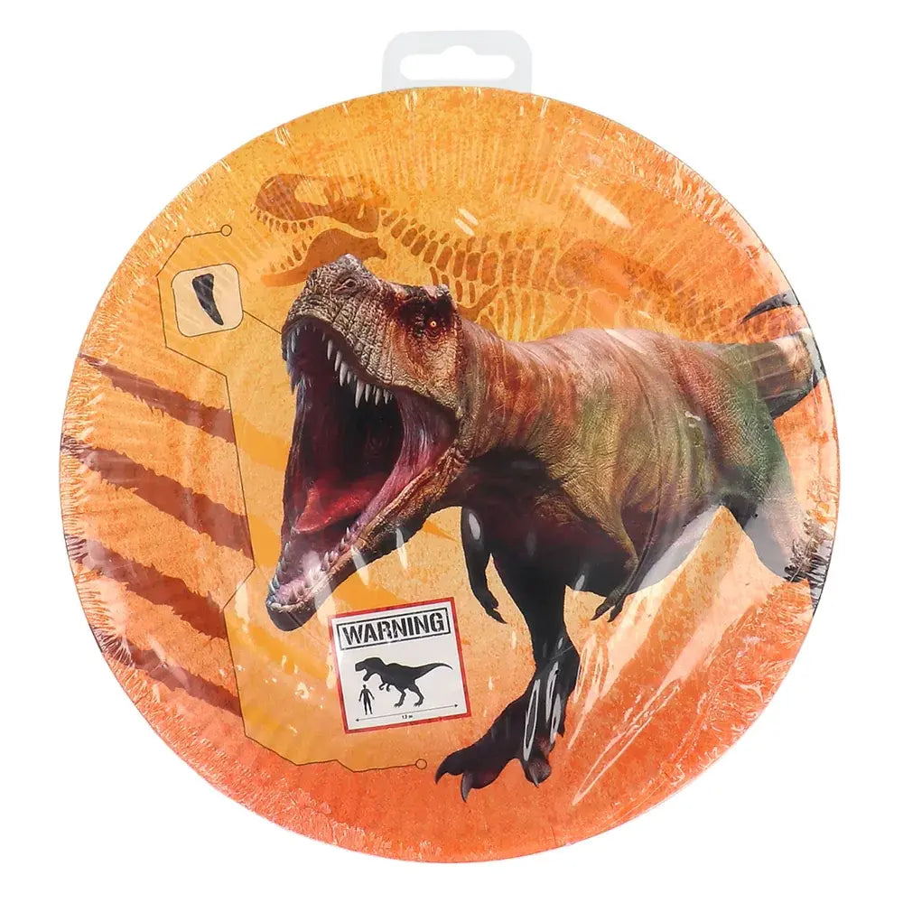 8 Assiettes en Carton D23cm - T-Rex
