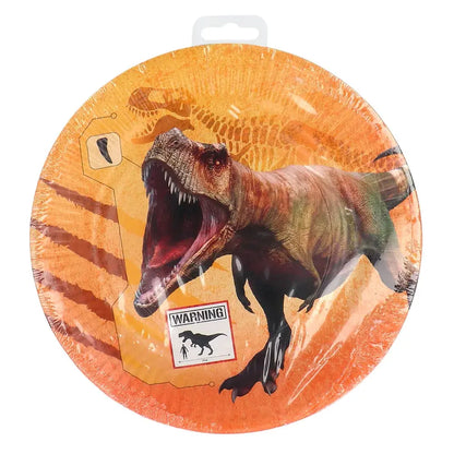 8 Assiettes en Carton D23cm - T-Rex