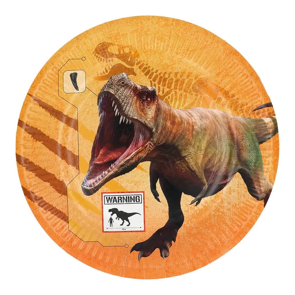 8 Assiettes en Carton D23cm - T-Rex