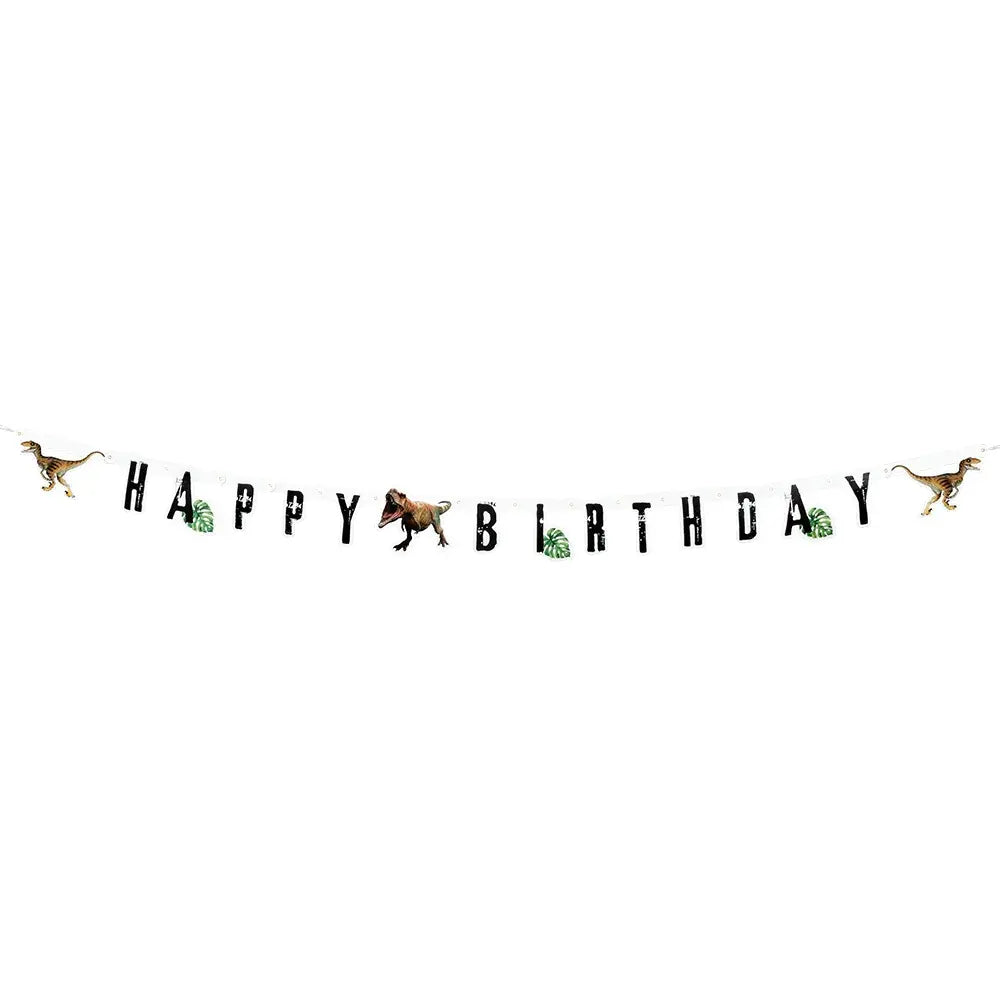 Guirlande de lettre en carton T-Rex 'Happy Birthday' (205 cm)