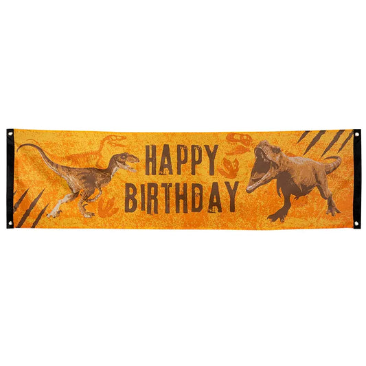 Bannière en polyester T-Rex 'Happy Birthday' (50x180 cm)