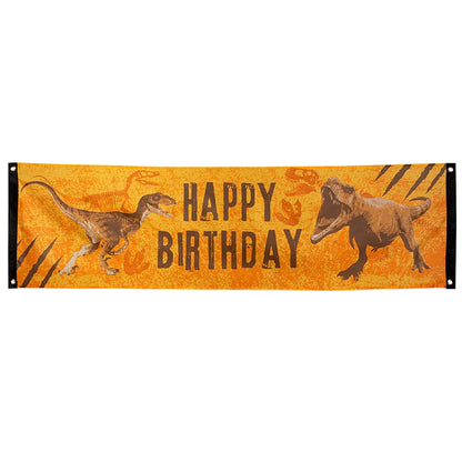 Bannière en polyester T-Rex 'Happy Birthday' (50x180 cm)