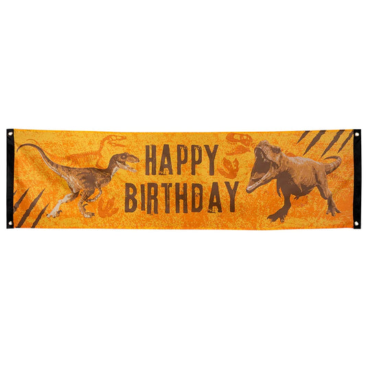 Bannière en polyester T-Rex 'Happy Birthday' (50x180 cm)