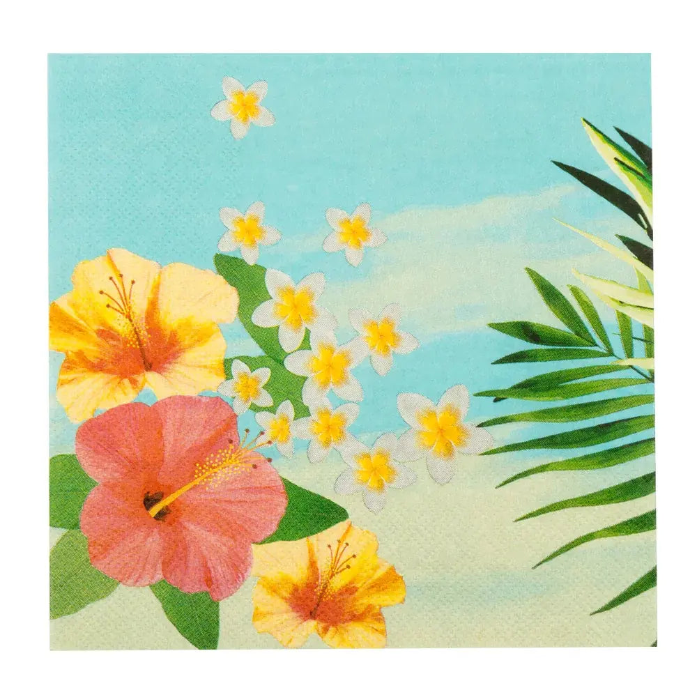 20 Serviettes en Papier 33x33cm - Paradise Hawaï