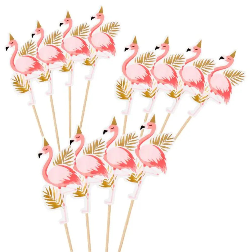 12 Bâtonnets Cocktail - Flamant Rose